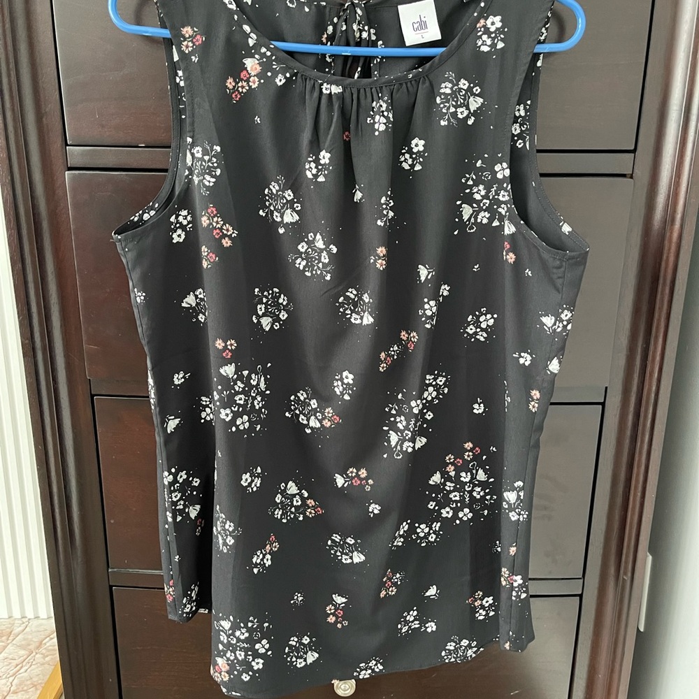 CAbi Large black with flower print